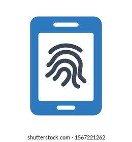 finger lock vector glyph colour icon 