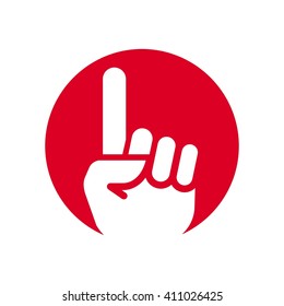 finger logo vector. pointed finger sign.