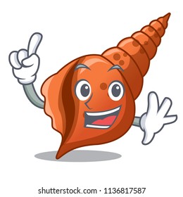 Finger long shell mascot cartoon