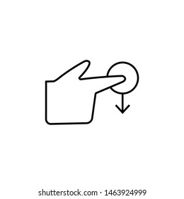 Finger, low, touch, push icon. Element of corruption icon. Thin line icon on white background
