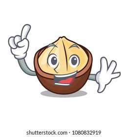 Finger macadamia mascot cartoon style
