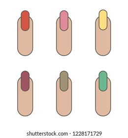 
finger with a manicure. vector