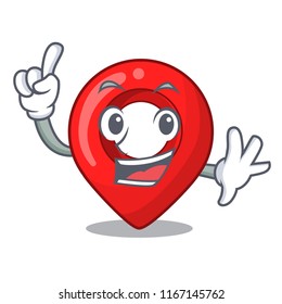 Finger map marker navigation pin mascot cartoon