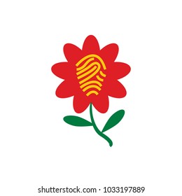 Finger Mark Flower Logo Icon Design