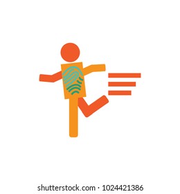 Finger Mark Run Logo Icon Design
