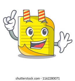 Finger mascot note paper with bookmark