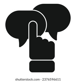 Finger message icon simple vector. Speech chat. Like group