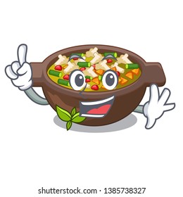 Finger minestrone plate above the mascot table