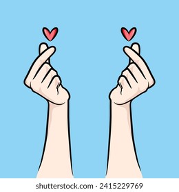 Finger mini heart classic illustration vector design