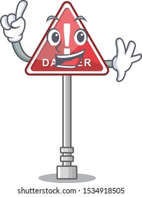 Finger miniature danger in shape of mascot