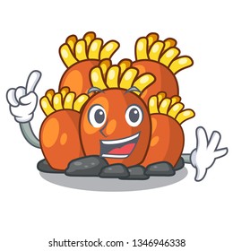 Finger miniature orange coral reef in character