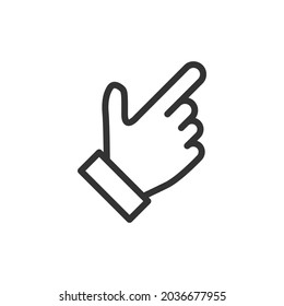Icono de línea mínima de dedo. Diseño de símbolo de trazo web. Señal de dedo aislada en un fondo blanco. Icono de línea Premium.