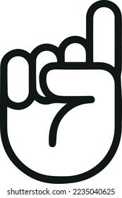 Finger minimal line icon. Web stroke symbol design. Finger sign isolated on a white background. Premium line icon.