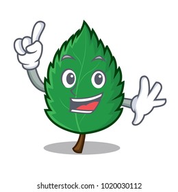 Finger Mint Leaves Mascot Cartoon