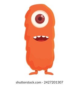 Finger monster icon cartoon vector. Orange color creature. Face design art