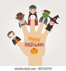 Finger monsters halloween ,  eps10 vector format