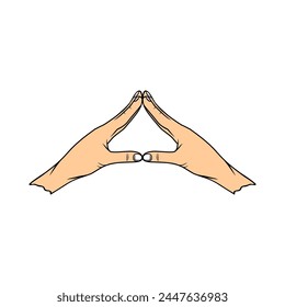 finger movement to form a triangle vector illustration