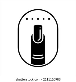 Finger Nail Icon, Fingernail Human Nail Icon Vector Art Illustration