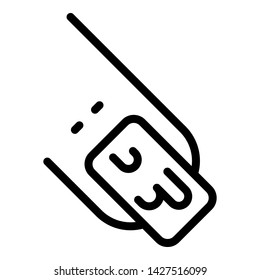 Finger nail icon. Outline finger nail vector icon for web design isolated on white background