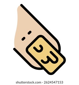 Fingernagel-Symbol. Umrissfinger Nagel, Vektorsymbol, Farbe, flach, einzeln