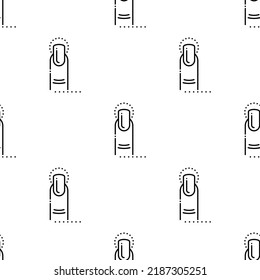 Finger Nail Icon Seamless Pattern, Fingernail Human Nail Icon Vector Art Illustration