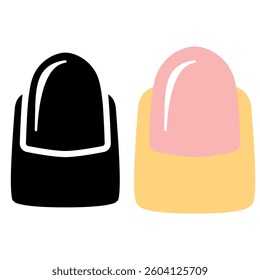 finger nail icon, simple flat style, illustration, logo sign symbol pictogram template, for ui or ux isolated on white for mobile app, editable