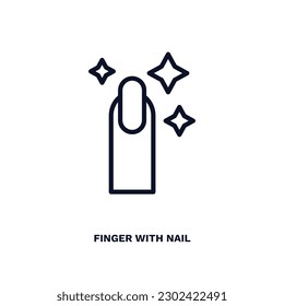 finger with nail icon. Thin line finger with nail icon from beauty and elegance collection. Outline vector isolated on white background. Editable finger with nail symbol can be used web and mobile