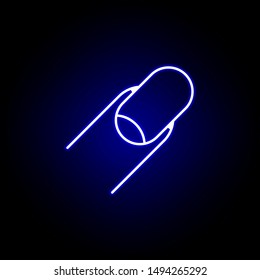 finger with nail line neon icon. Elements of Beauty and Cosmetics illustration icon. Signs and symbols can be used for web, logo, mobile app, UI, UX on black background