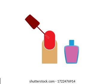 Finger nail polish icon. Vector illustration, flat design.