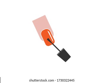 Finger nail polish icon. Vector illustration, flat design.