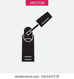 Finger nail polish icon.vector flat black simple illustration for web and app..eps