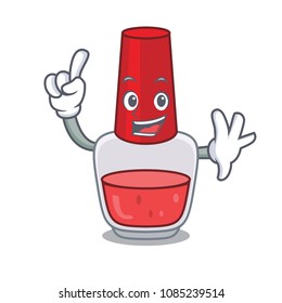Finger nail polish mascot cartoon
