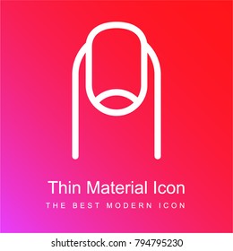 Finger with Nail red and pink gradient material white icon minimal design