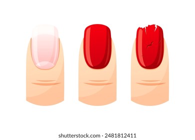 Finger nail vector isolated on white background.