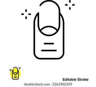 Finger Nail Vector Line Icon