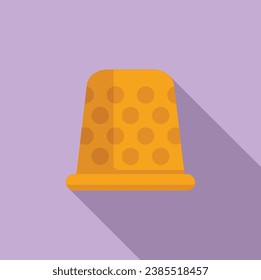 Finger needle protection cap icon flat vector. Sewing work. Tailor equipment