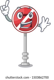 Finger no left turn with the cartoon