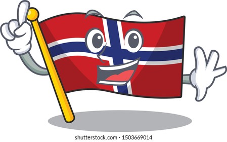Finger norway flag placed in character cupboard