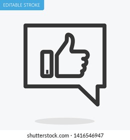 Finger Up Notification Editable Stroke Pixel Perfect Icon Vector