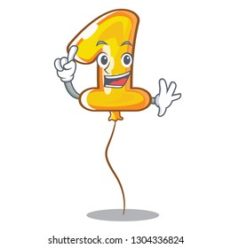 Finger number one balloon stickto cartoon door