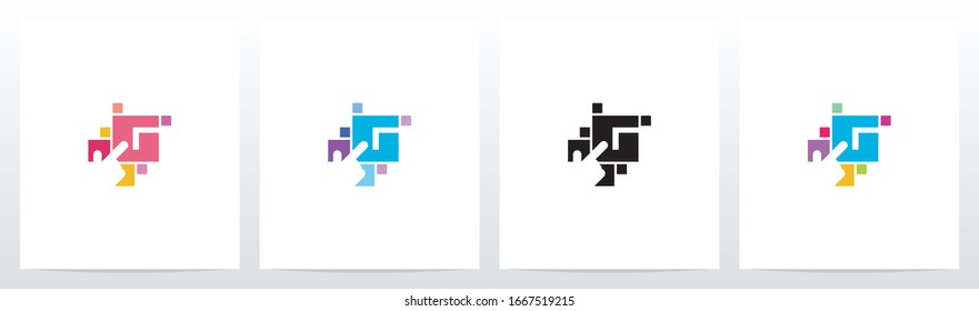 Dedo En Botón Como Letra Diseño De Logotipo G