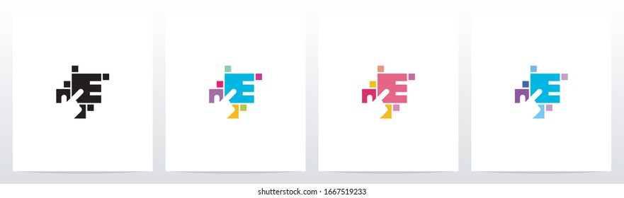 Finger On Button As A Letter Logo Design E