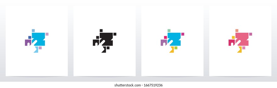Dedo En Botón Como Letra Diseño De Logotipo Z