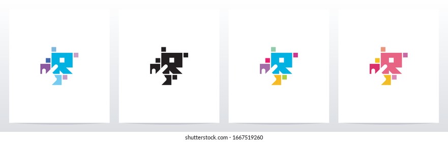 Dedo En Botón Como Letra Diseño De Logotipo R