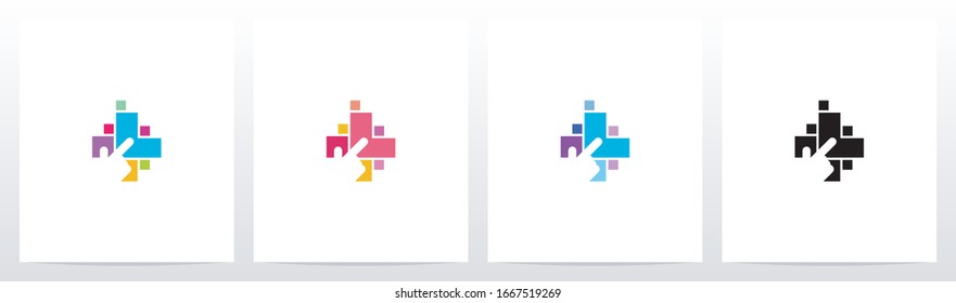 Finger On Button As A Letter Logo Design L