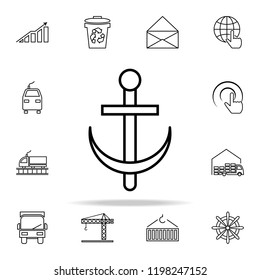 finger on the globe outline icon. Cargo logistic icons universal set for web and mobile