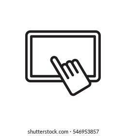 Finger On Tablet Icon Illustration Isolated Stock Vector (Royalty Free ...