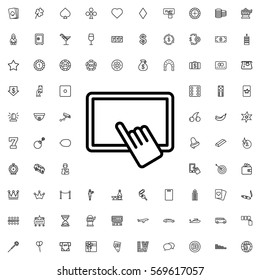 finger on tablet icon illustration isolated vector sign symbol