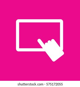 finger on tablet icon illustration isolated vector sign symbol