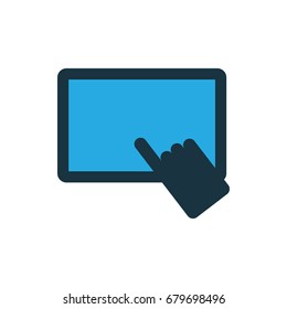 finger on tablet icon illustration isolated vector sign symbol